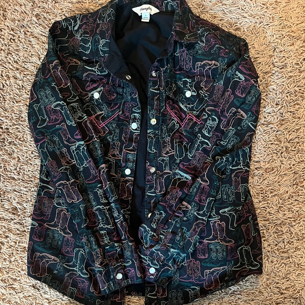 Wrangler Kids Button Up Rodeo Shirt